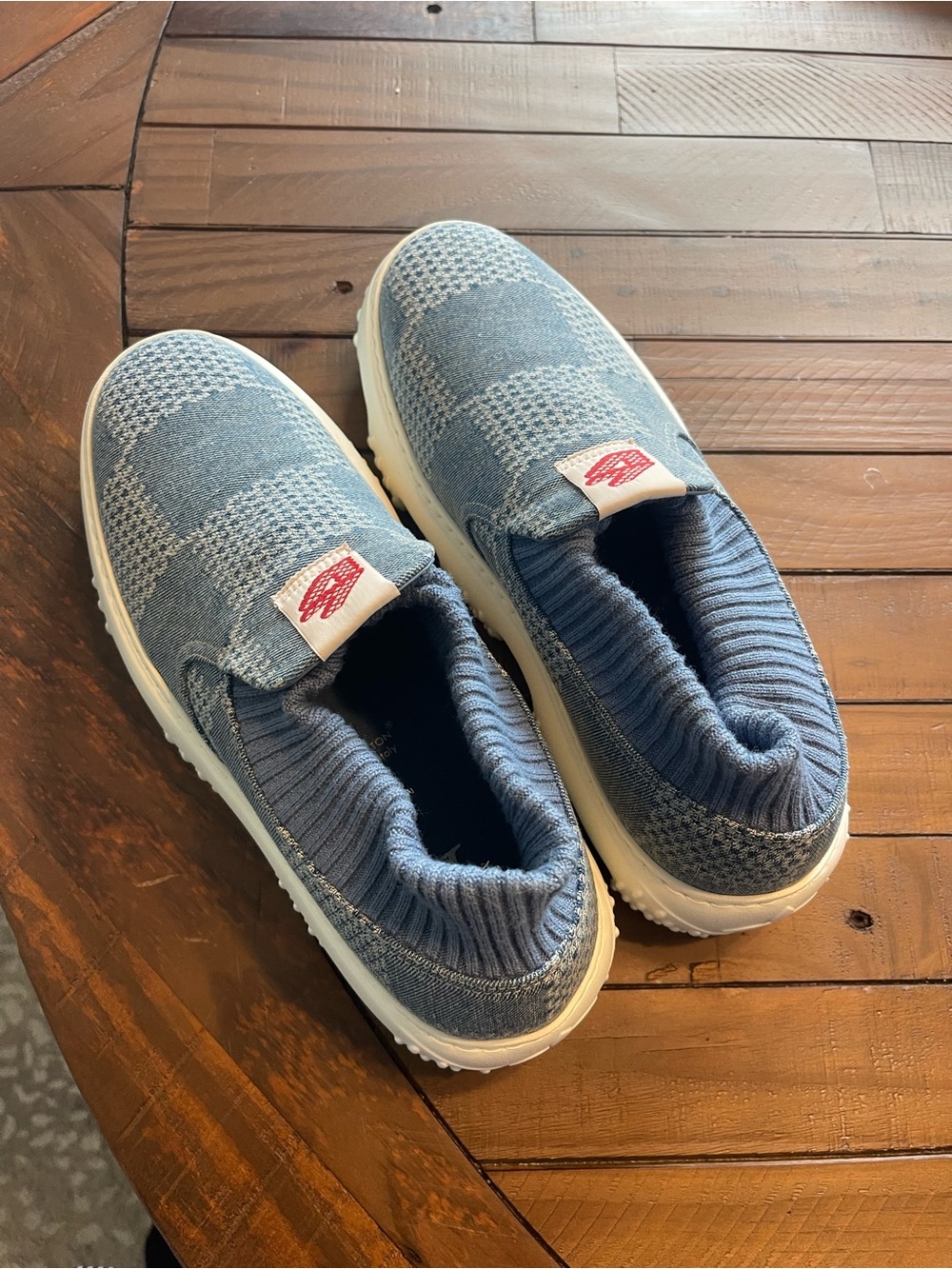 Slip-On Knit Sneakers- Blue & White Louis Vuitton authentic never worn before